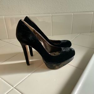 Sam Edelman Platform Heel Black Velvet